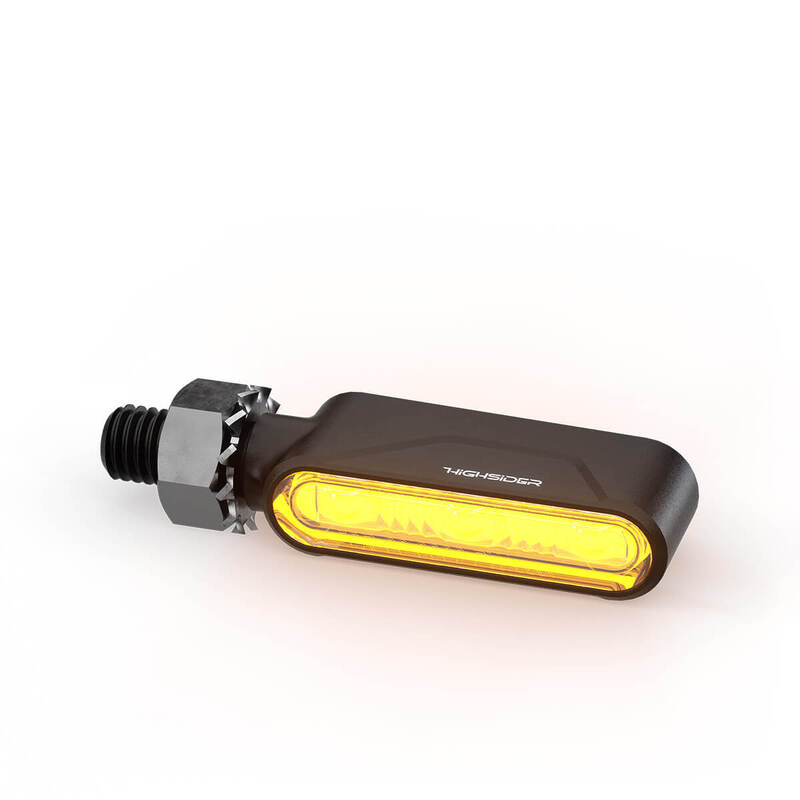 HIGHSIDER Pro Esagano-RS LED 3en1 intermitente/trasera carcasa negra / lente gris humo (P