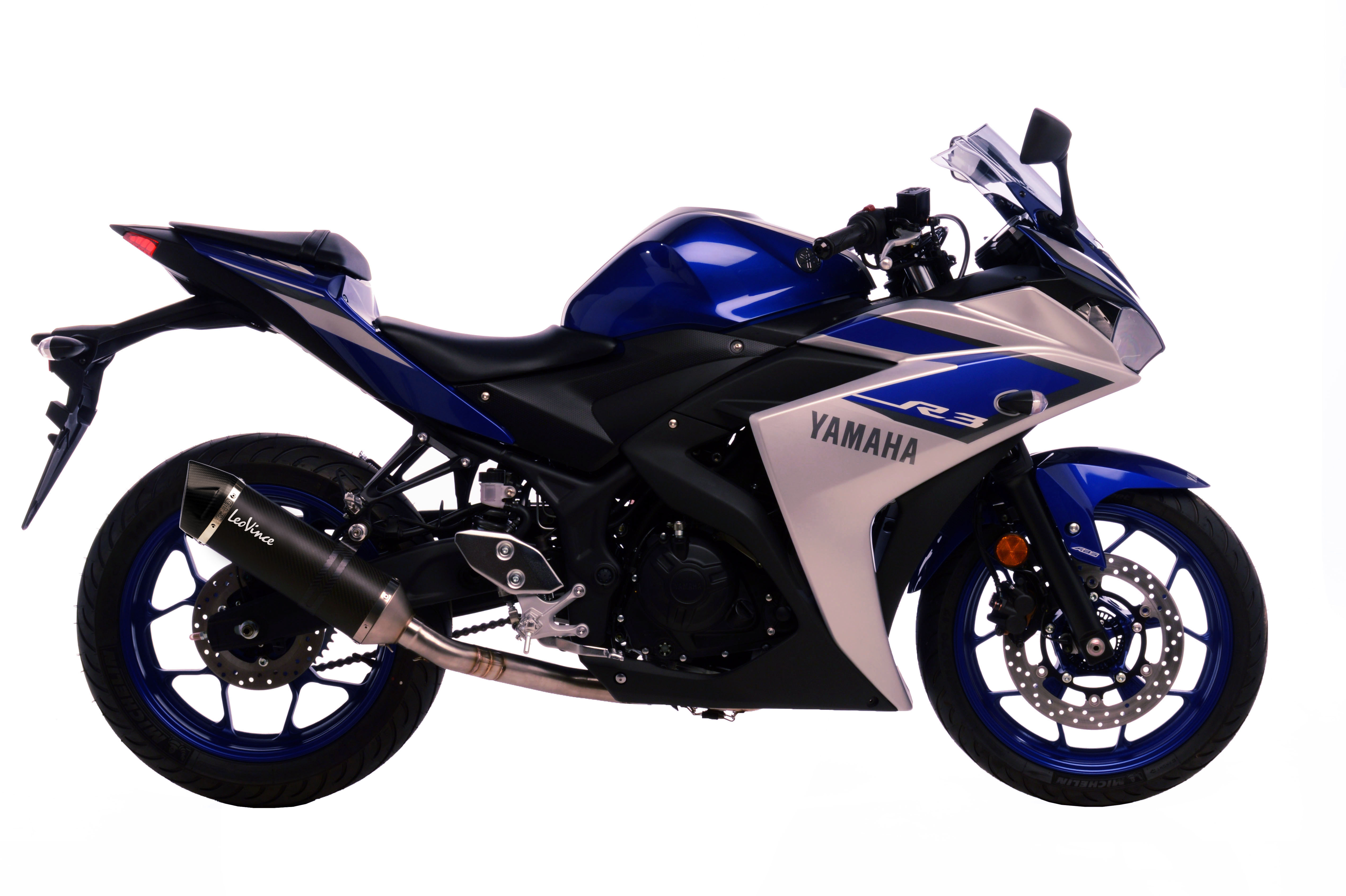 Sistema de escape LeoVince SBK LV One Evo 2, carbono, sistema completo para Yamaha MT-03 / YZF-R3
