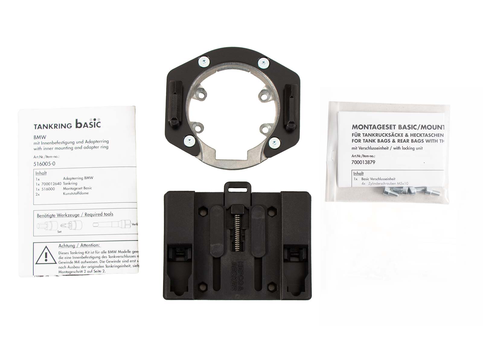 Anillo básico del depósito incl. unidad de cierre de la bolsa del depósito para BMW S 1000 R (14-20) Hepco & Becker