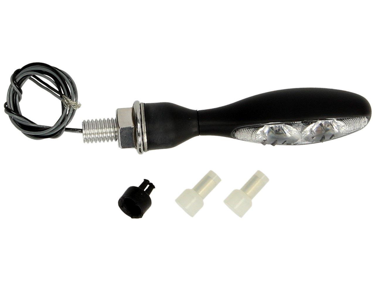 Indicador Kellermann, Micro 1000 Extreme, acero, LED, V/H, L/R, 12 V, negro satinado, M8x20