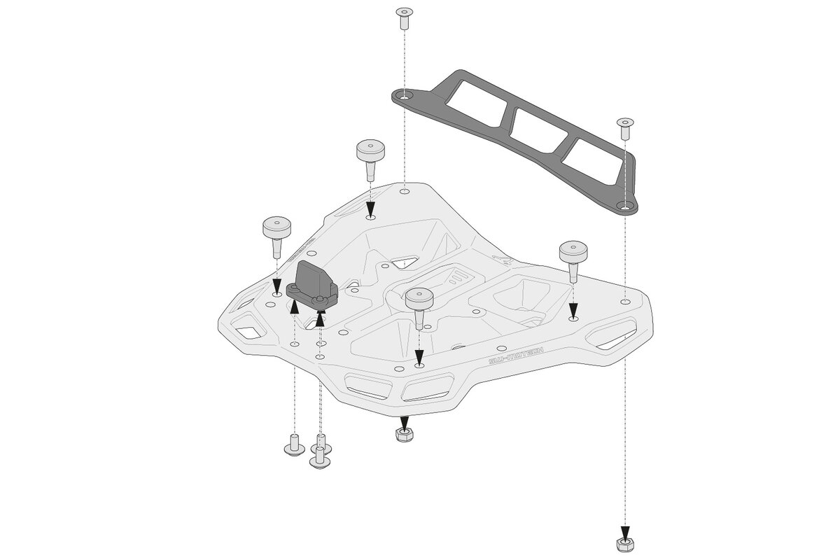 Kit adaptador SW-Motech para portaequipajes ADVENTURE-RACK para baúles monolock Givi/Kappa