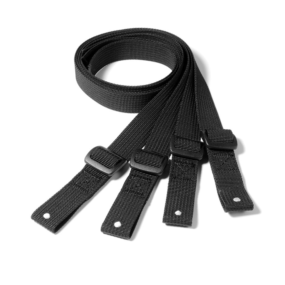 Kriega Conjunto de lazos de subchasis 4 piezas. Negro, cada uno de 50 cm de longitud