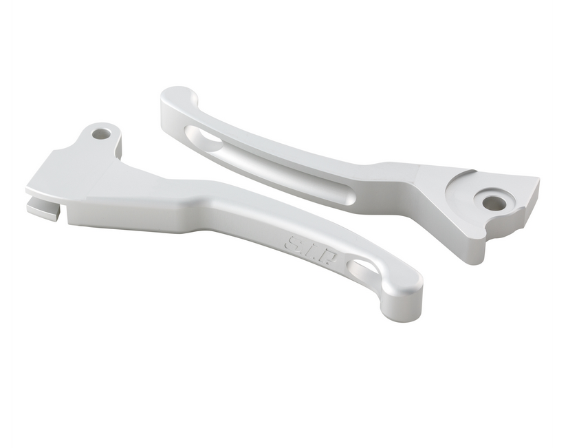 Juego de manetas de freno deportivas Shorty para Vespa LX /LXV /S /Primavera /Sprint 50-150ccm, plata mate