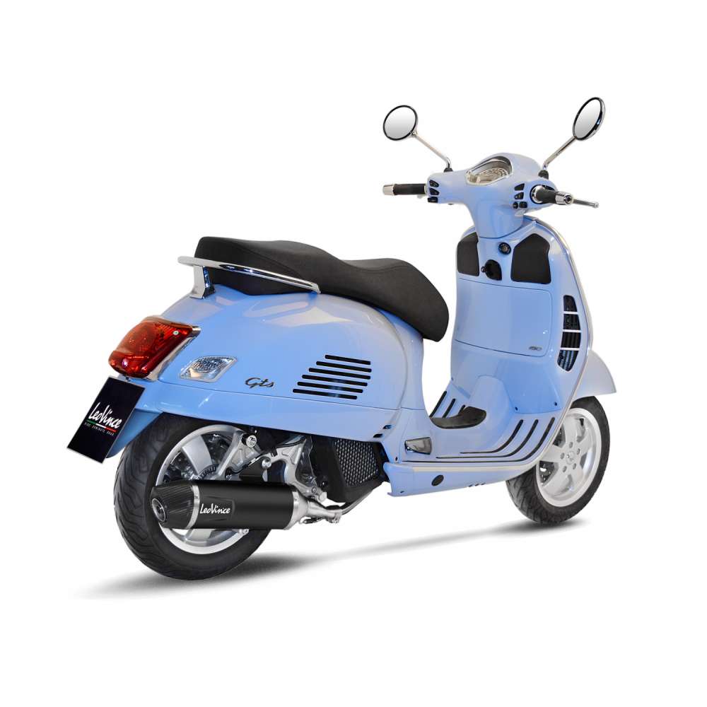 Sistema completo LeoVince SBK Nero para Vespa GTS 125 /150, acero inoxidable negro, ABE, Euro4