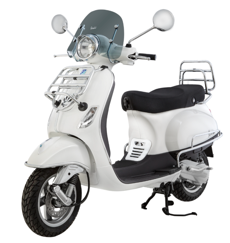 Portaequipajes trasero para Vespa LX /LXV /S 50-150cc, plegable, cromado