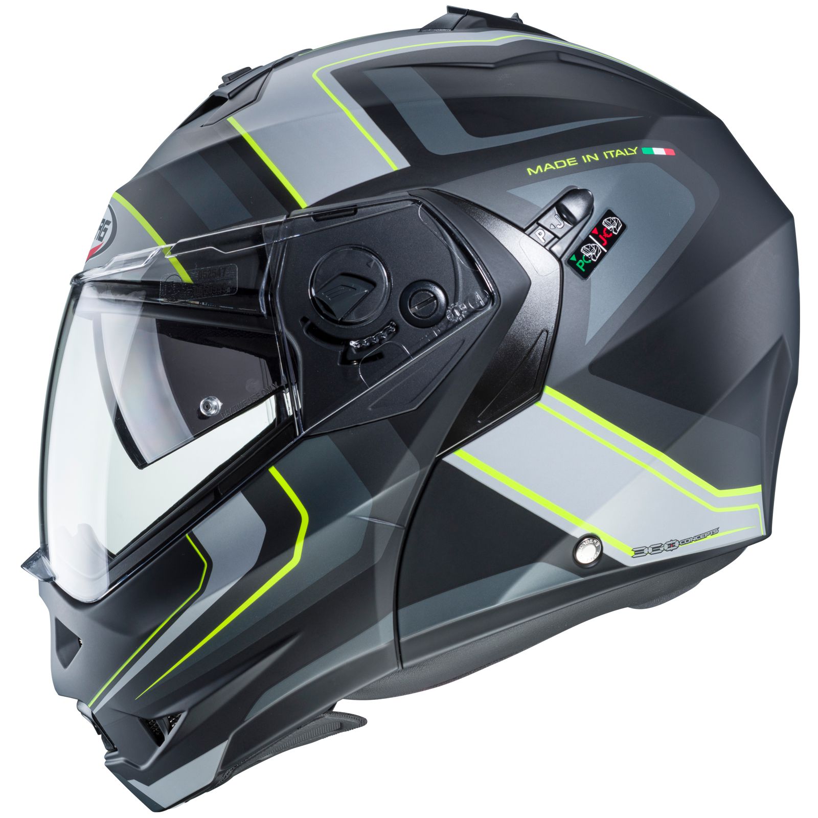 Casco Caberg Duke II Tour, negro mate/amarillo fluo antracita