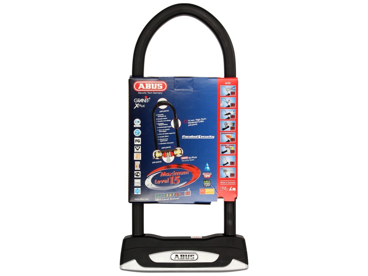 ABUS U-lock 230x108 Granit X-Plus 54 para moto, scooter y Vespa