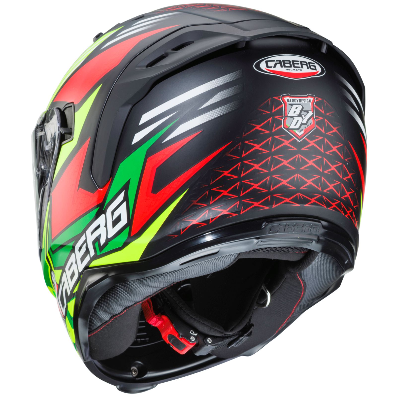 Casco Caberg Avalon Giga, negro mate/amarillo fluorescente-rojo