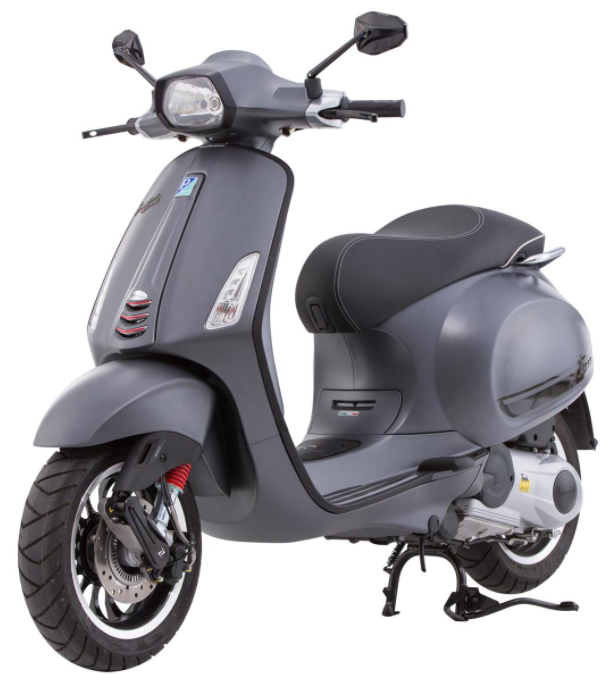 Conector mono ranura tubo pata escudo negro mate para Vespa Primavera/Sprint 50-150ccm