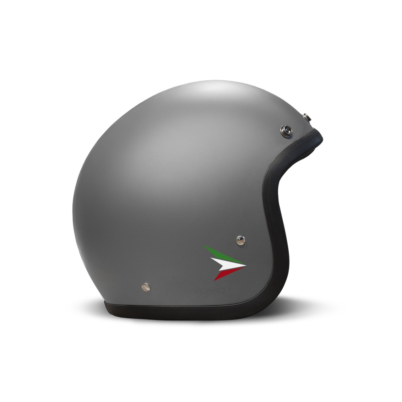 Casco DMD jet Retro, negro, mate, Gris Ita, fibra de vidrio, ECE 22.06
