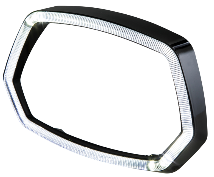 Anillo de luz negro brillante LED para Vespa Sprint 50ccm 2T/4T ('13-'18)
