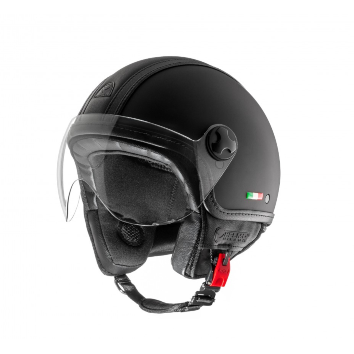 Helmo Milano Demi Jet, PelleDura, negro, mate
