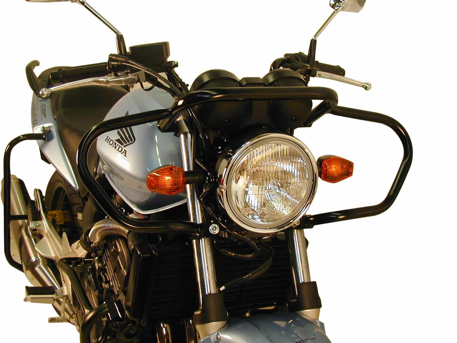 Barra de protección delantera negra para Honda CBF 600 (04-13) Hepco & Becker