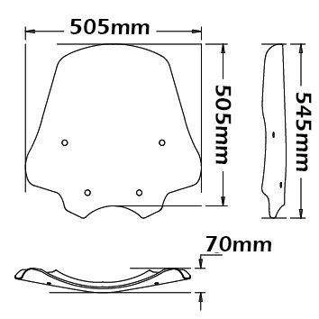 Parabrisas alto - altura 545 mm para BMW R 1200 R (06-10)