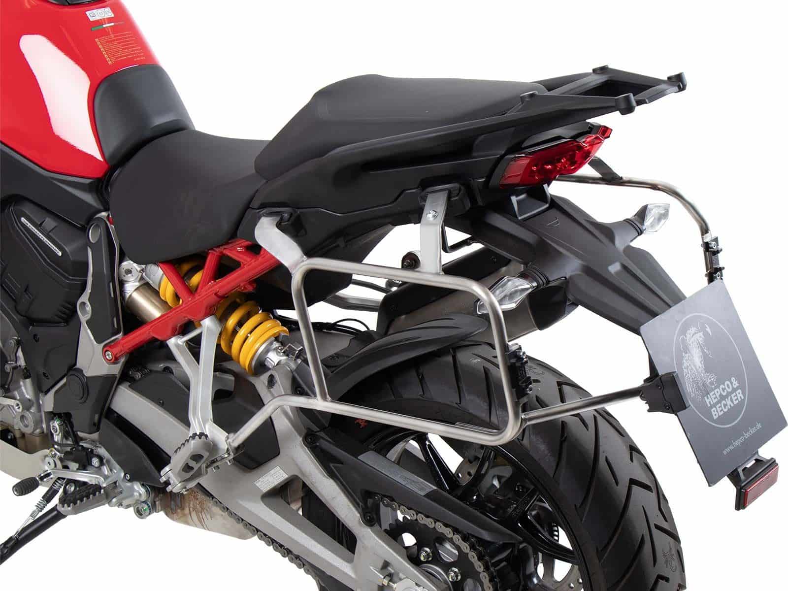 Recorte portacarter lateral acero inoxidable para Ducati Multistrada V4 /S /Pikes Peak /Rally /RS (25-)