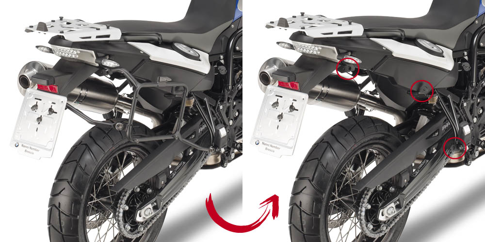 Portamaletas lateral extraíble para BMW F 650 GS / F 800 GS (MY 08-17) / F 700 GS (MY 13-17) Origina