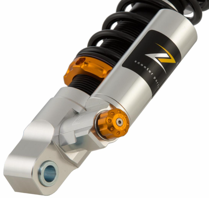 Amortiguador delantero para Vespa GTS/GTS Super 125-300cc ('14-'16), plata/naranja