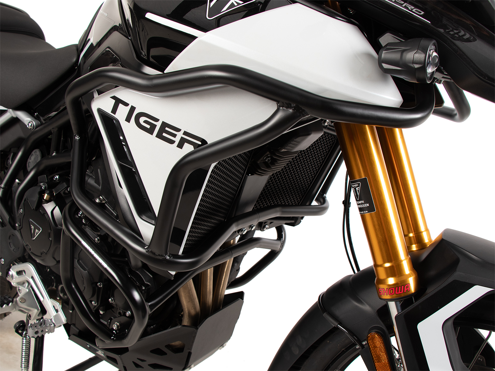 Barra protectora de depósito "Solid" negra para Triumph Tiger 900 GT / Pro (24-) Hepco & Becker