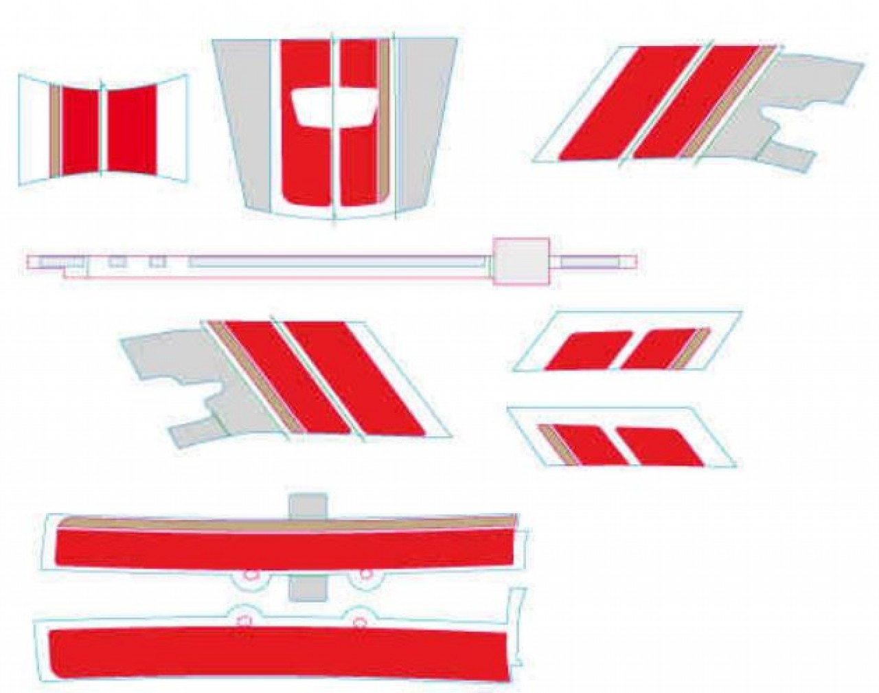 Juego de decoración, Vespa GTS Racing Sixties - rojo