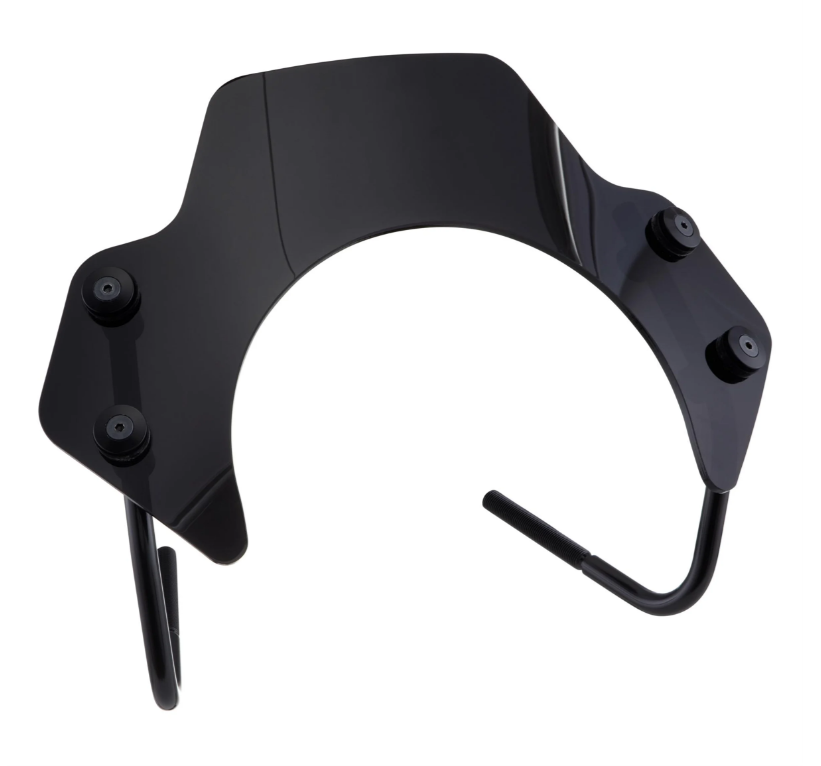 Flyscreen para Vespa Primavera/Elettrica 50-150cc 2T/4T, soportes negros, tintado negro