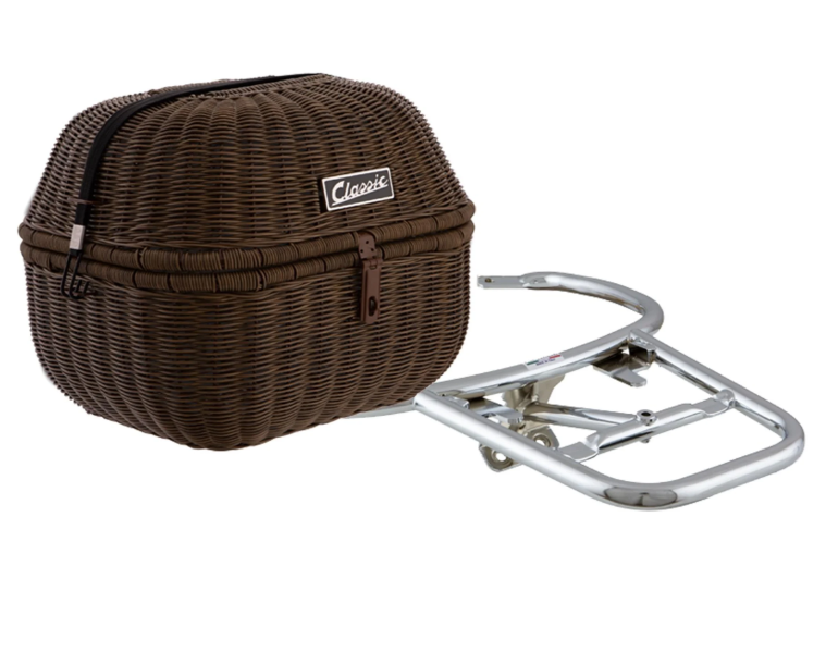 Kit de cesta portaequipajes "Classic" con portaequipajes para Vespa LX/LXV/S 50-150ccm, marrón oscuro