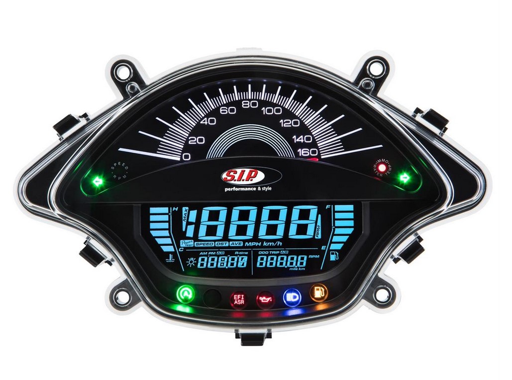 Cuentavueltas/cuentakilómetros para Vespa GTS/GTS Super 300cc FL ('14-), negro