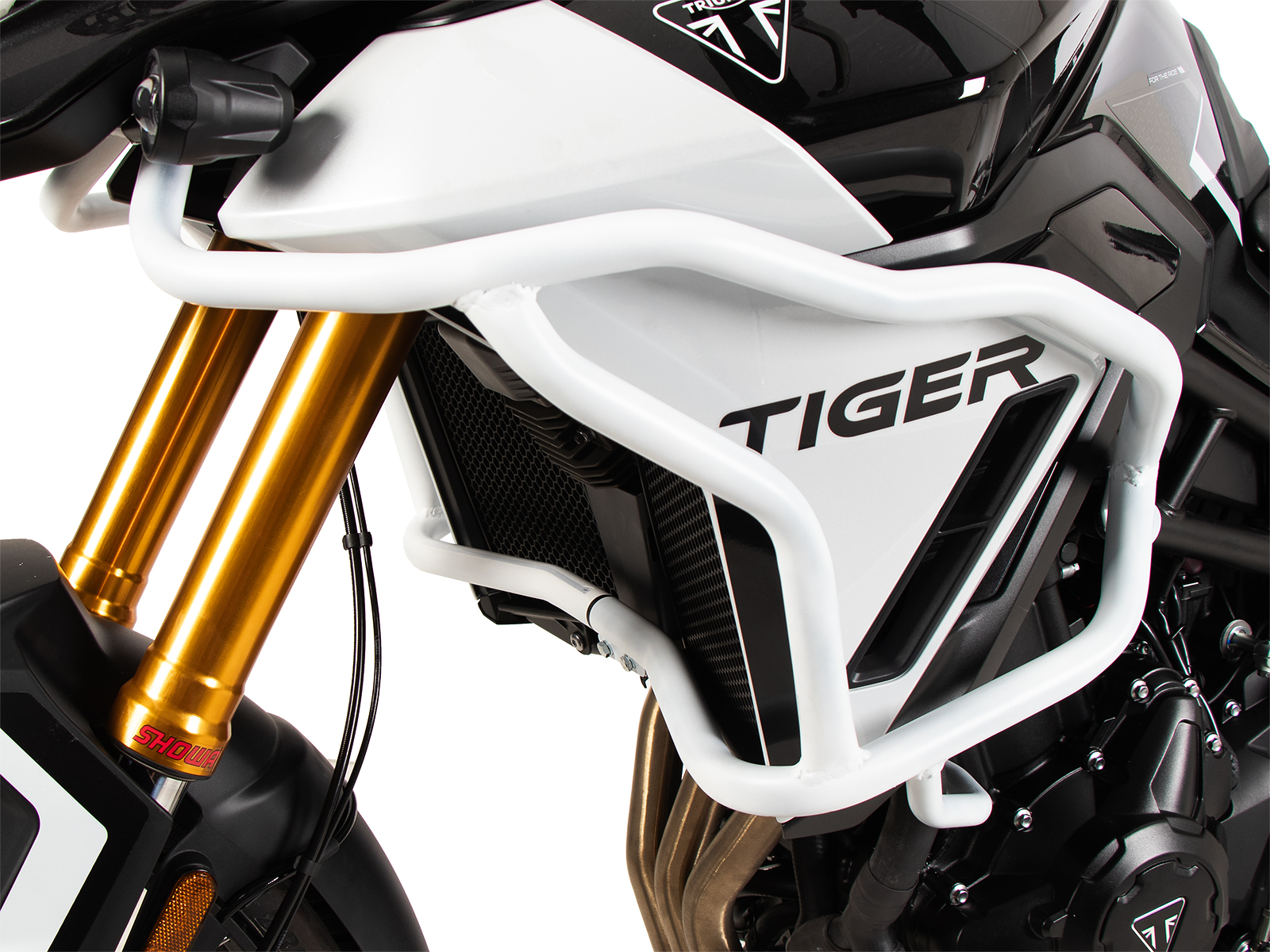Barra protectora de depósito "Solid" blanca para Triumph Tiger 900 GT / Pro (24-) Hepco & Becker