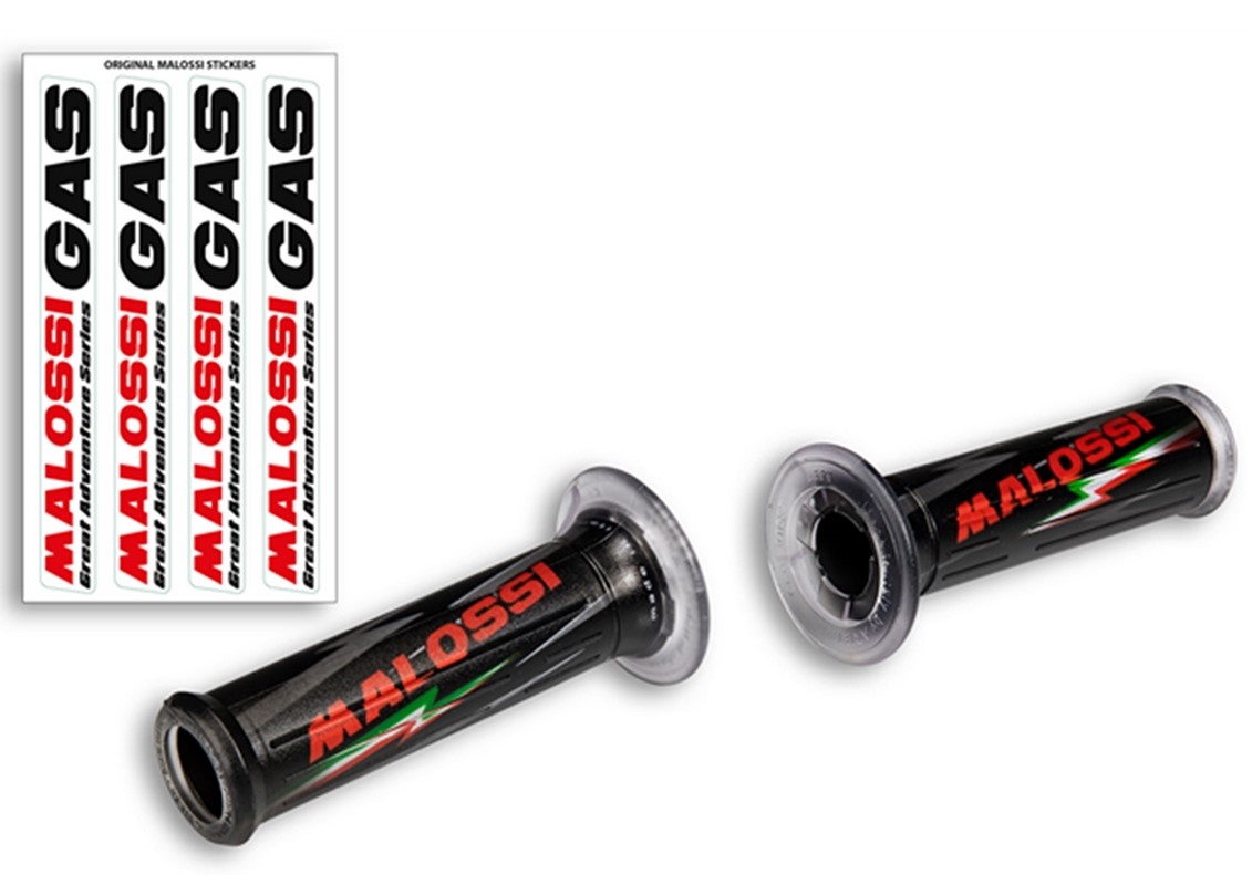 Puños MALOSSI para Vespa GTS/GTS Super/GT/GT L 125-300cc, negro, con abertura en el extremo del manillar
