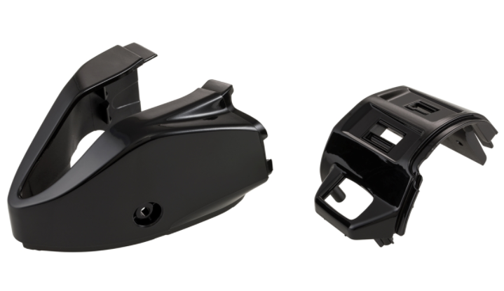 Tapa de la unidad de conmutación, derecha/izquierda, delantera/trasera para Vespa Primavera/Sprint, negro brillante