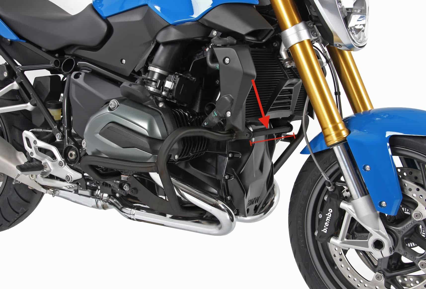 Puntal de refuerzo negro para protector de motor para BMW R 1200 GS LC (13-18) Hepco & Becker