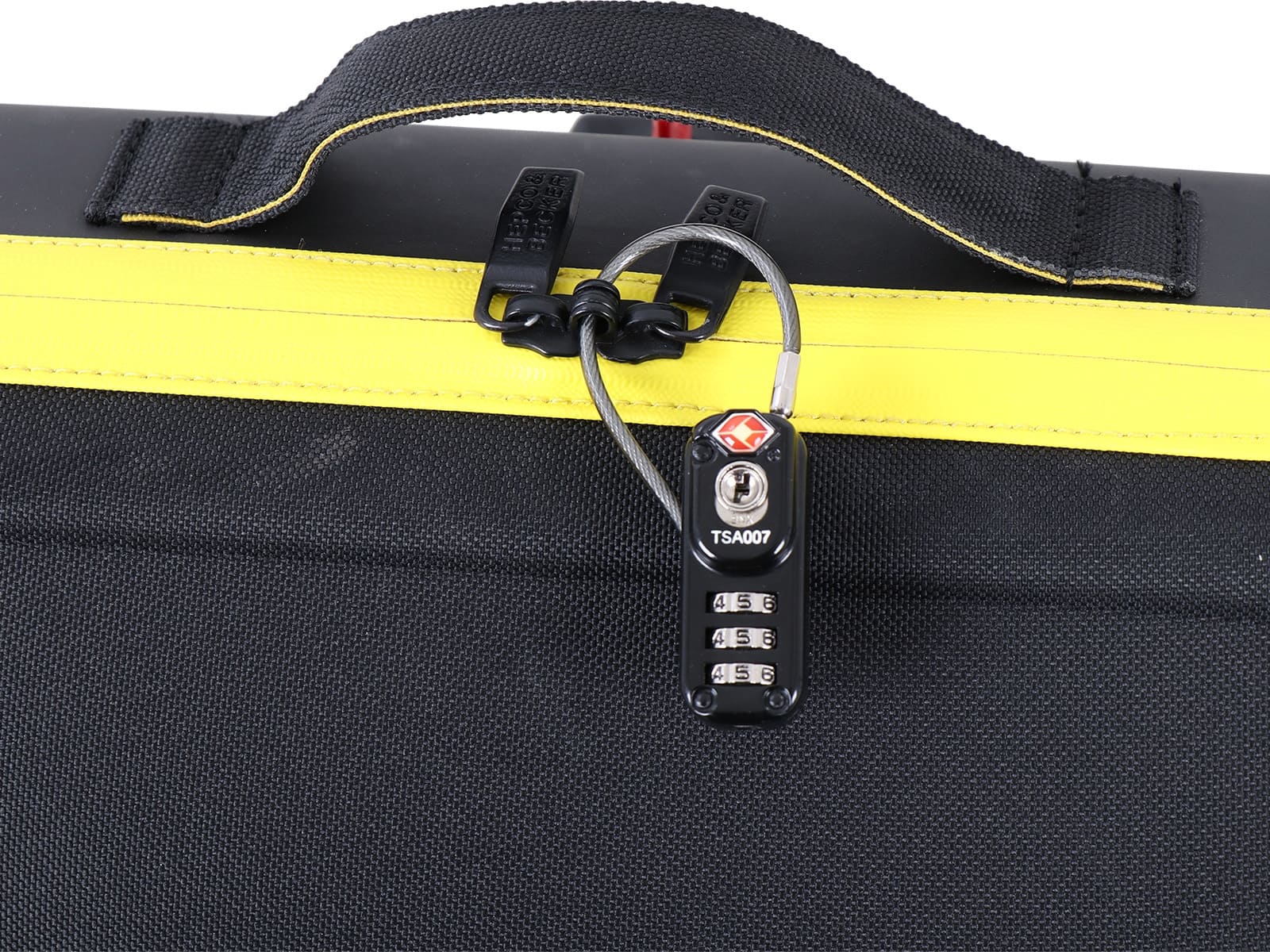 Cerradura de combinación con cable metálico fino y función TSA de Hepco & Becker