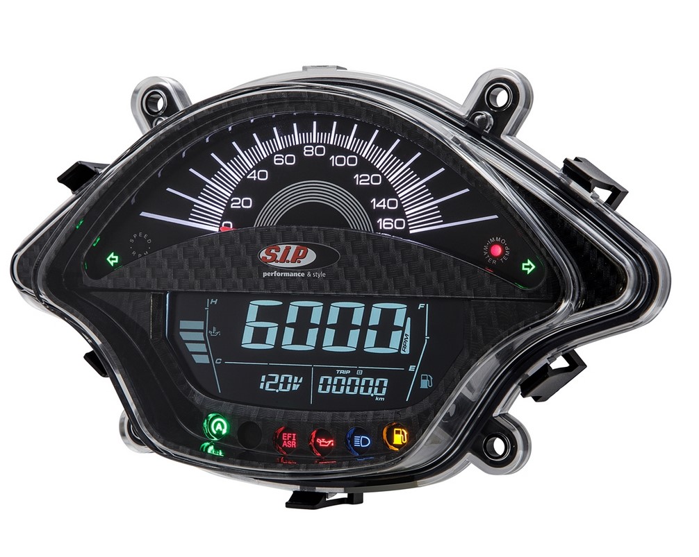 Cuentavueltas/cuentakilómetros para Vespa GTS/GTS Super 300cc FL ('14-), aspecto de carbono