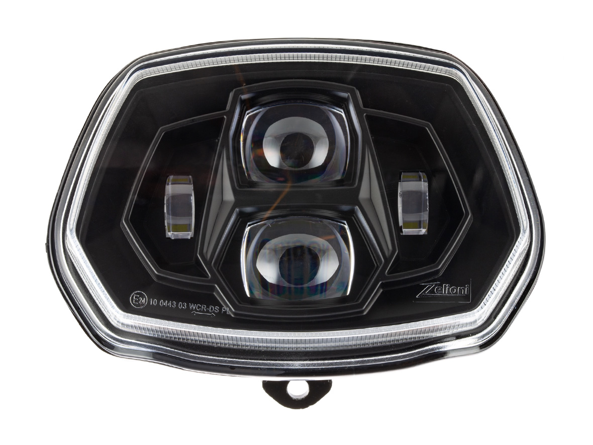 Faro LED Zelioni para Vespa Sprint 50-150ccm 2T/4T ('13-'18) (con número E)