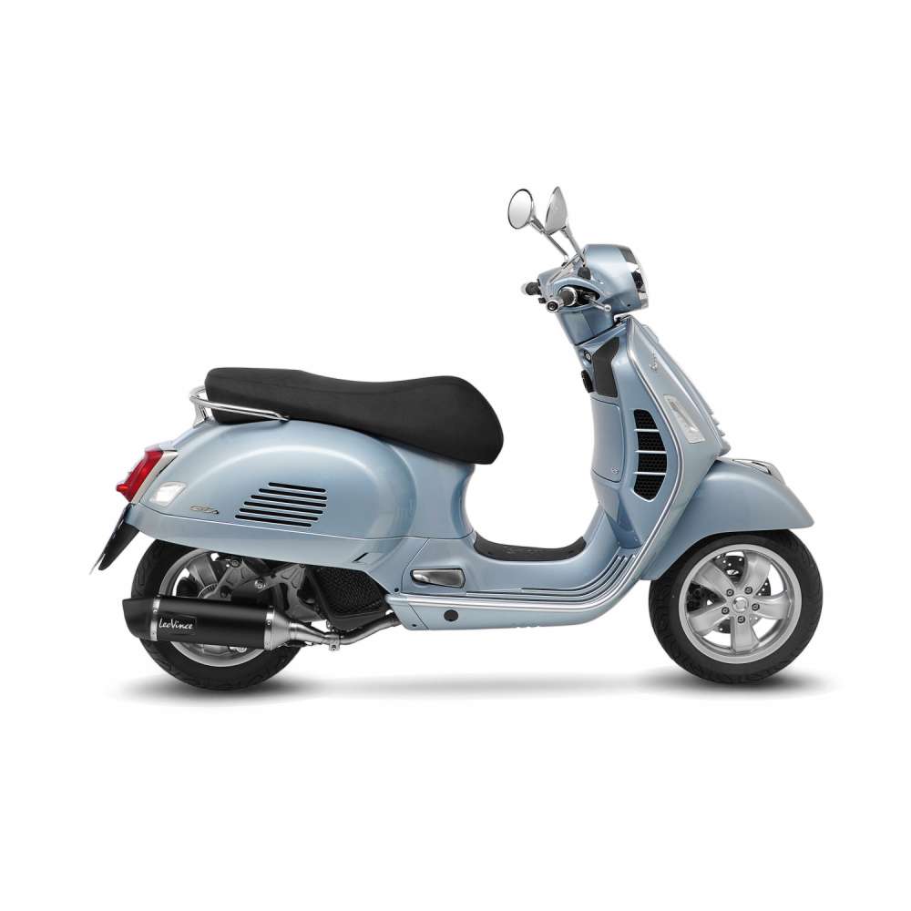 Sistema de escape LeoVince SBK Nero para Vespa GTS 125 /Super, negro, slip on, certificado E, Euro5