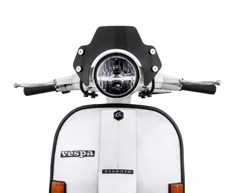 Mosquitera para Vespa PX 80-200ccm, soporte plateado, tintado negro