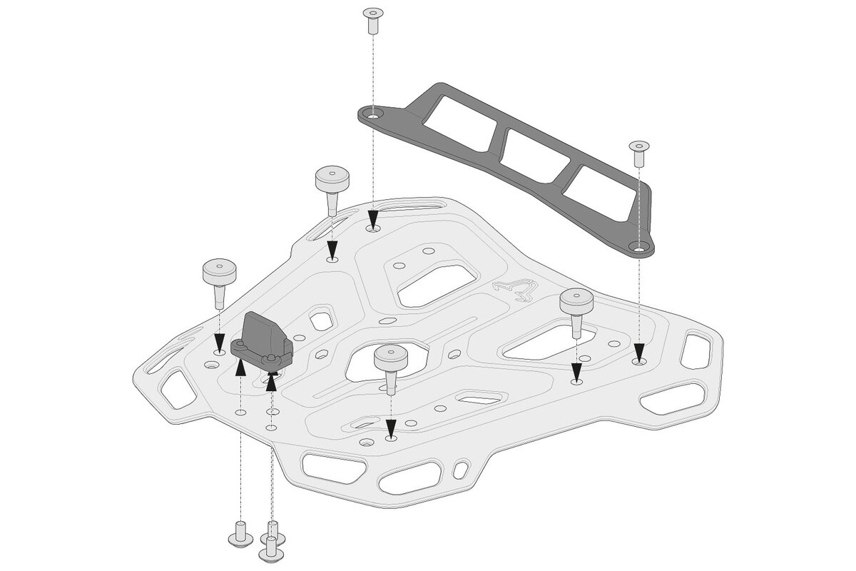 Kit adaptador SW-Motech para portaequipajes ADVENTURE-RACK para baúles monolock Givi/Kappa