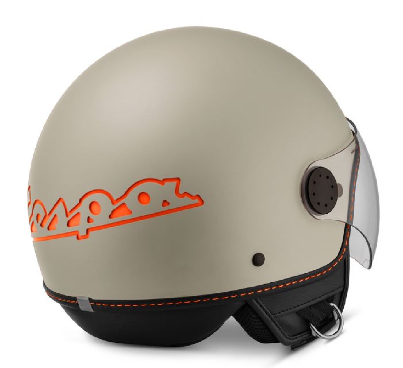 Casco jet Vespa, Vespa Visor LangHe, beige mate / naranja