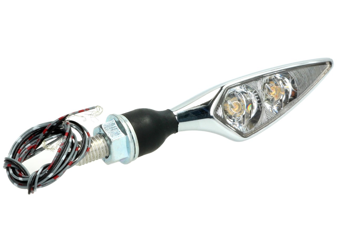Indicador Kellermann, luz trasera y de freno, Rhombus DF, acero, LED, HR, 12 V, cromo brillante, M8x20