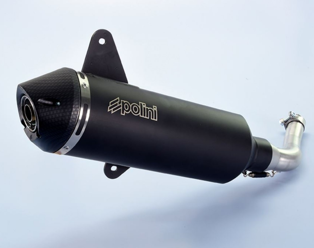 Polini, sistema de escape de aluminio, negro, catalizador, Vespa 300 GTS, GTV E4 2017 -, con ABE
