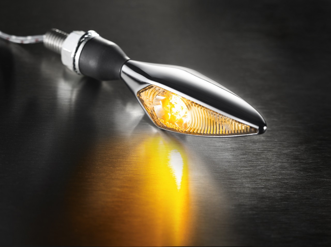 Indicador Kellermann, rombo, acero, LED, VR/HL, 12 V, cromo brillante, M8x20, homologado E