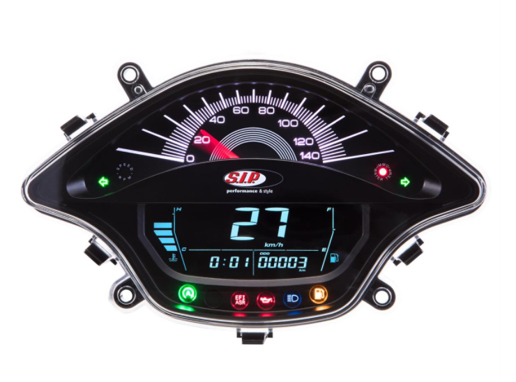 Cuentarrevoluciones/Tacho para Vespa Primavera/Sprint 50-150cc 2T/4T AC, negro