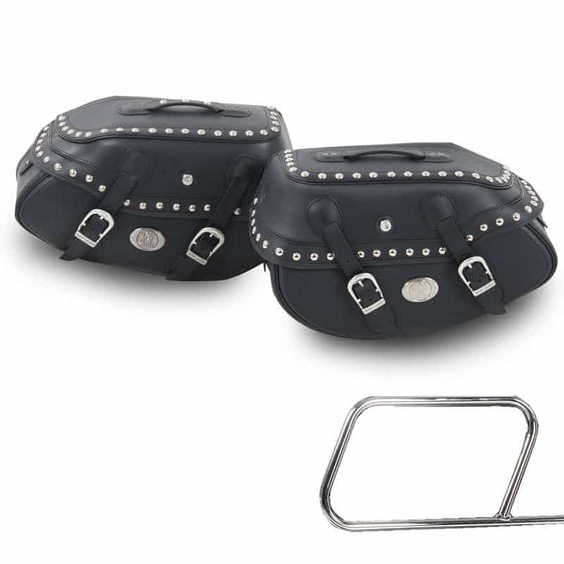 Juego de maletín lateral Buffalo Custom negro para portabolsas de tubo Hepco & Becker