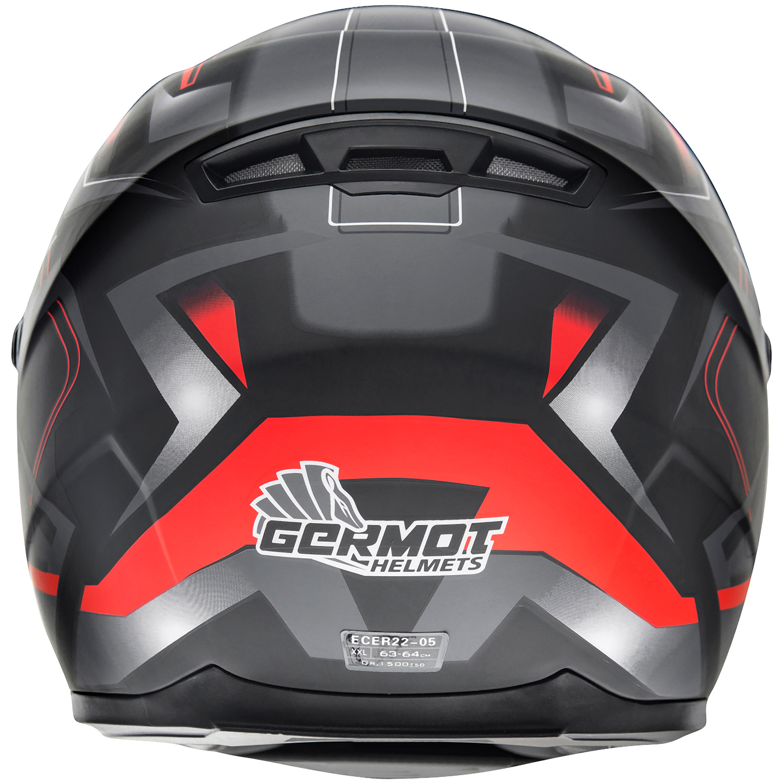 Casco integral Germot GM 320, negro mate/rojo