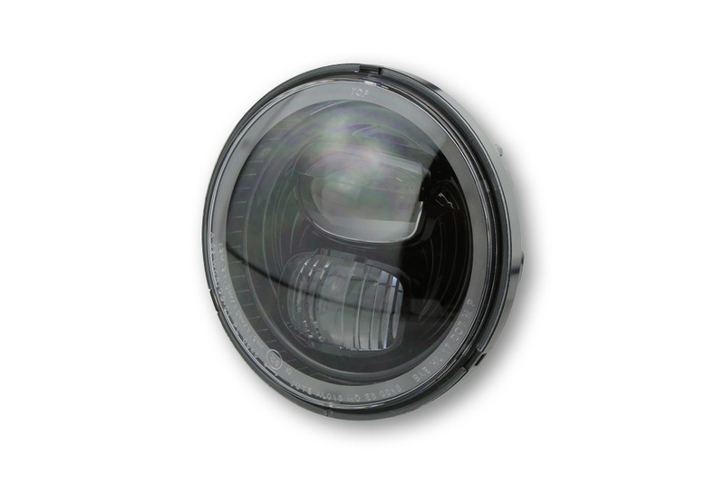 HIGHSIDER pro 5 3/4 pulgadas Inserto de faro tipo 7 LED Negro Con anillo de luz de estacionamiento, Redondo, E-Gepr