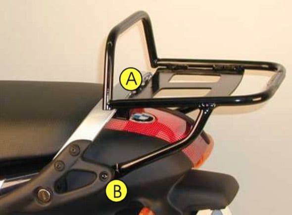 Portaequipajes tubular Topcase negro para BMW K 1200 RS/GT (96-05) Hepco & Becker