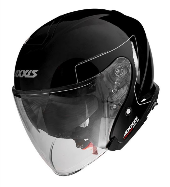 Casco jet Axxis, Mirage SV Solid, negro brillante