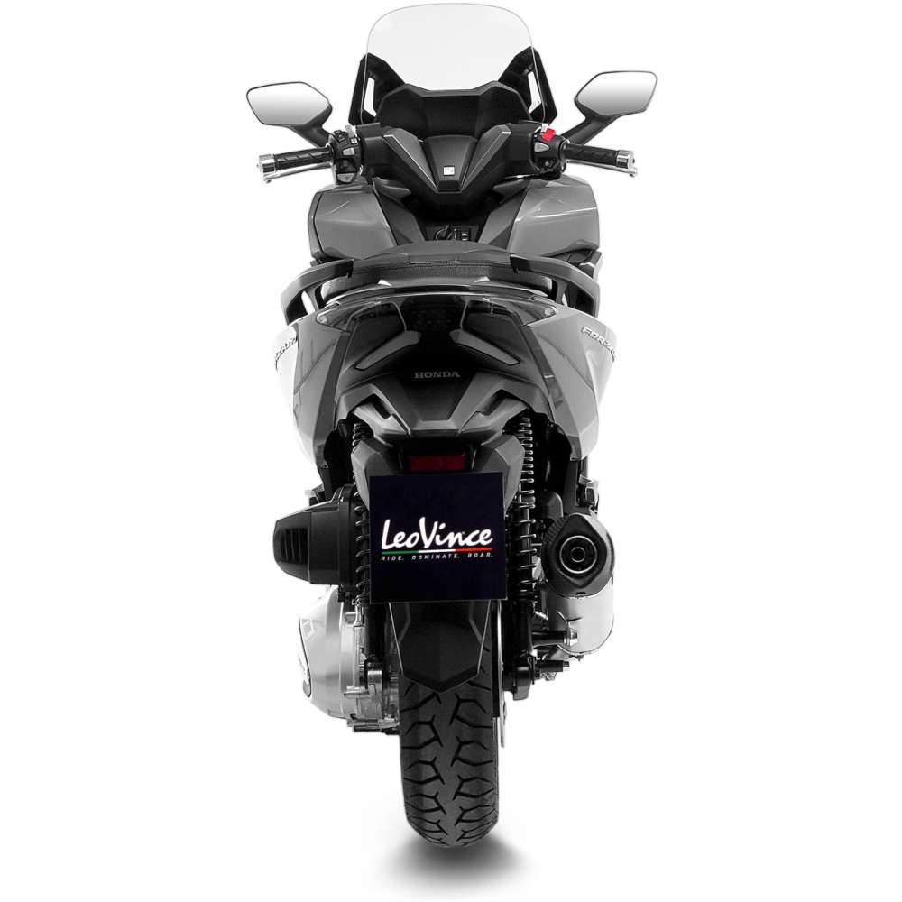 Sistema de escape LeoVince LV One Evo para Honda Forza 350, acero inoxidable plata, slip on, E-certificate