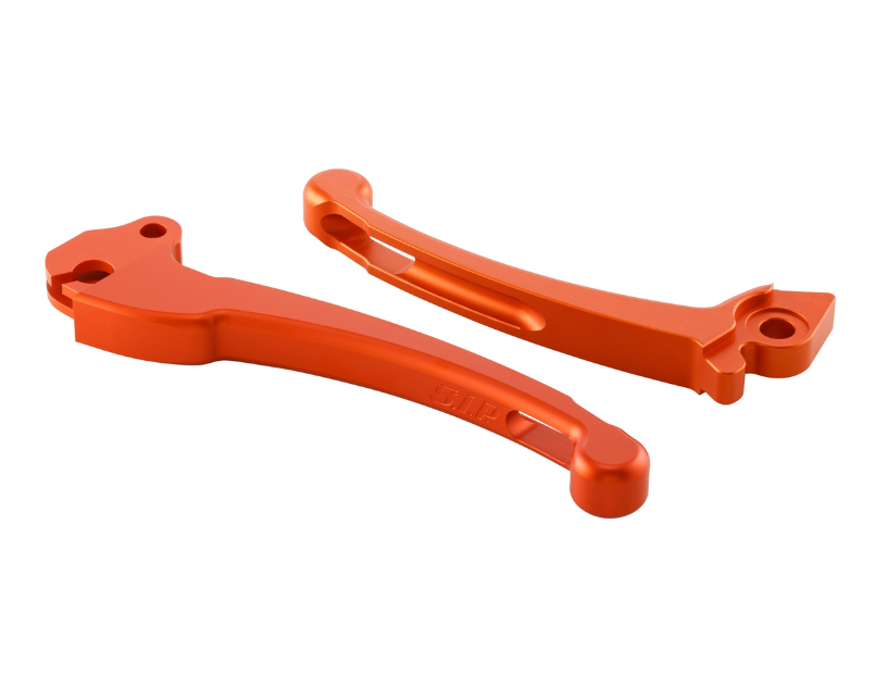 Juego palanca deportiva embrague/freno para Vespa PX 125 -150cc, HBZ Hengtong, derecha/izquierda, naranja mate
