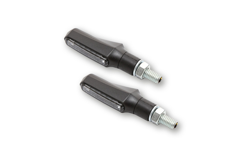 HIGHSIDER Smart Shorty-Fin LED 3in1 intermitente/luz trasera carcasa negra / lente gris humo
