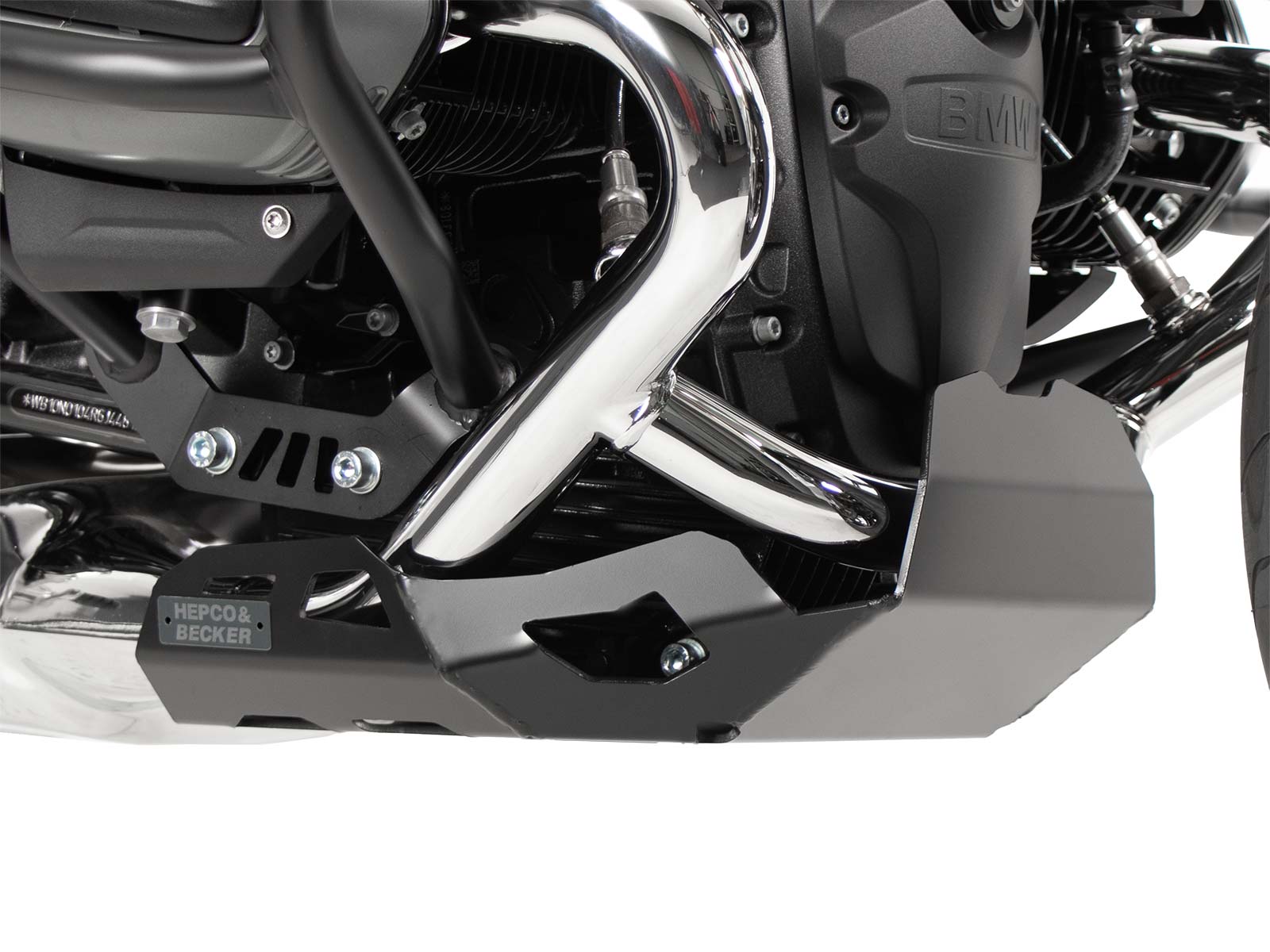 Placa de protección del motor negra para BMW R 12 S (25-) Hepco & Becker